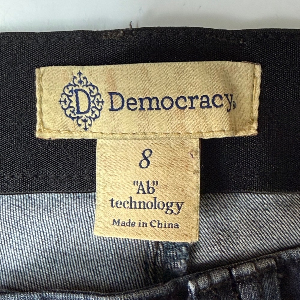Democracy Jeans Women 8 Blue Dark Wash Ab Solution Straight Leg Slimming Stretch - Picture 5 of 14